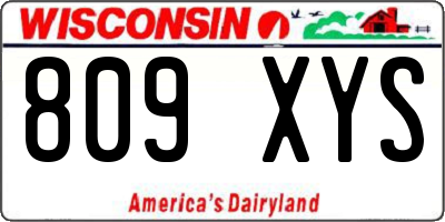 WI license plate 809XYS
