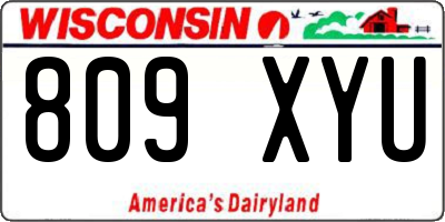 WI license plate 809XYU