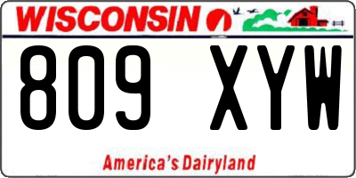 WI license plate 809XYW