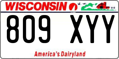 WI license plate 809XYY