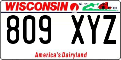WI license plate 809XYZ