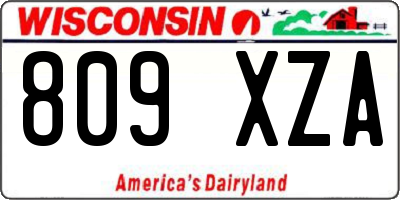 WI license plate 809XZA