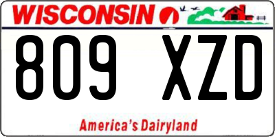 WI license plate 809XZD