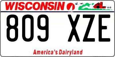 WI license plate 809XZE