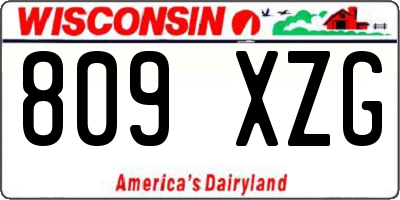 WI license plate 809XZG