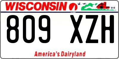 WI license plate 809XZH