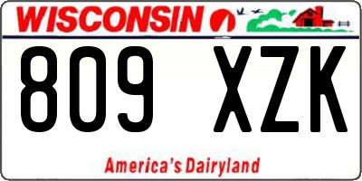 WI license plate 809XZK
