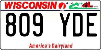 WI license plate 809YDE