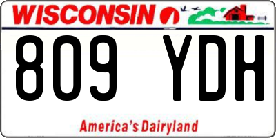 WI license plate 809YDH