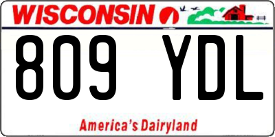 WI license plate 809YDL