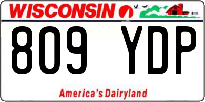 WI license plate 809YDP
