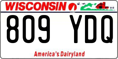 WI license plate 809YDQ