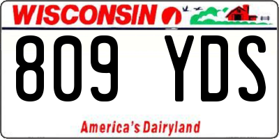 WI license plate 809YDS