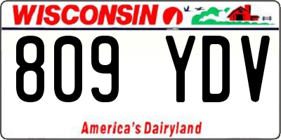 WI license plate 809YDV