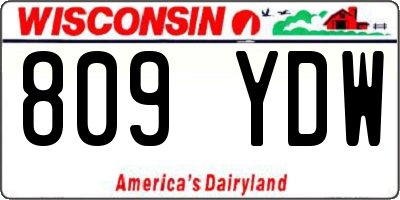 WI license plate 809YDW