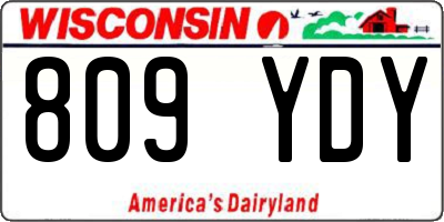 WI license plate 809YDY