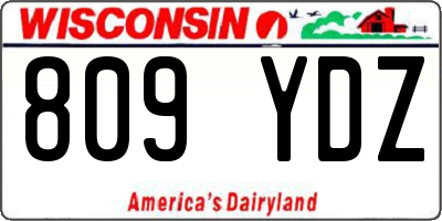 WI license plate 809YDZ