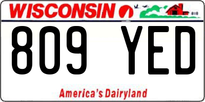 WI license plate 809YED