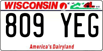 WI license plate 809YEG