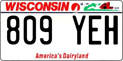 WI license plate 809YEH