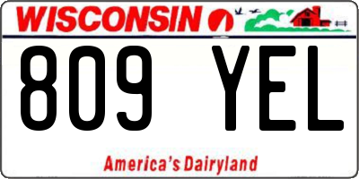 WI license plate 809YEL