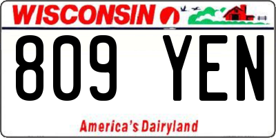 WI license plate 809YEN