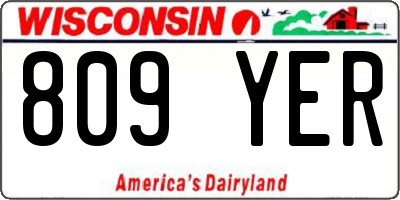 WI license plate 809YER