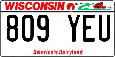 WI license plate 809YEU