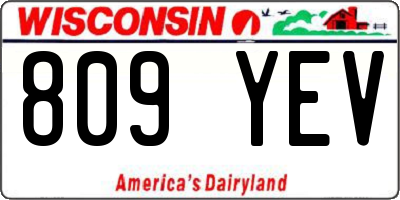 WI license plate 809YEV