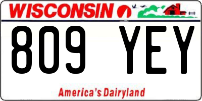 WI license plate 809YEY