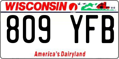 WI license plate 809YFB