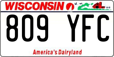 WI license plate 809YFC