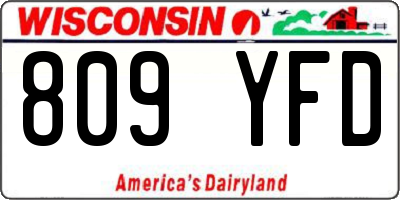 WI license plate 809YFD