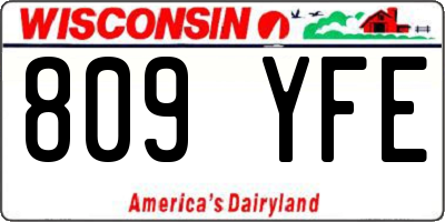 WI license plate 809YFE