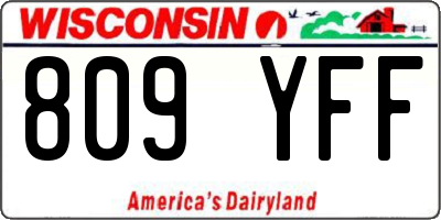 WI license plate 809YFF