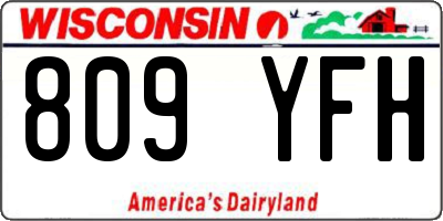 WI license plate 809YFH