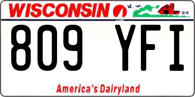 WI license plate 809YFI
