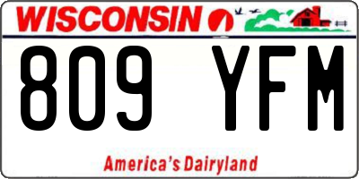 WI license plate 809YFM