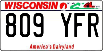 WI license plate 809YFR