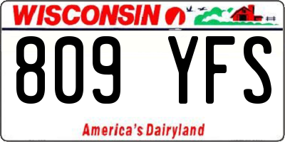 WI license plate 809YFS