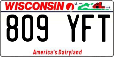 WI license plate 809YFT