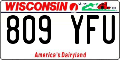 WI license plate 809YFU