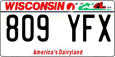 WI license plate 809YFX
