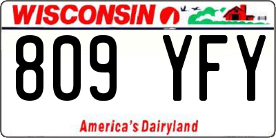 WI license plate 809YFY