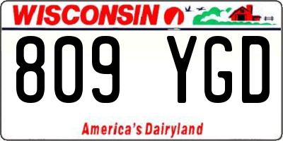 WI license plate 809YGD