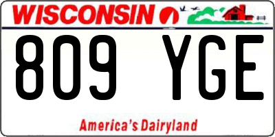 WI license plate 809YGE