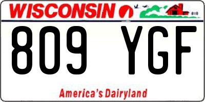 WI license plate 809YGF