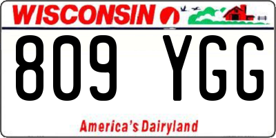 WI license plate 809YGG
