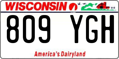 WI license plate 809YGH
