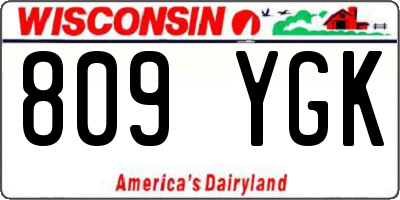 WI license plate 809YGK